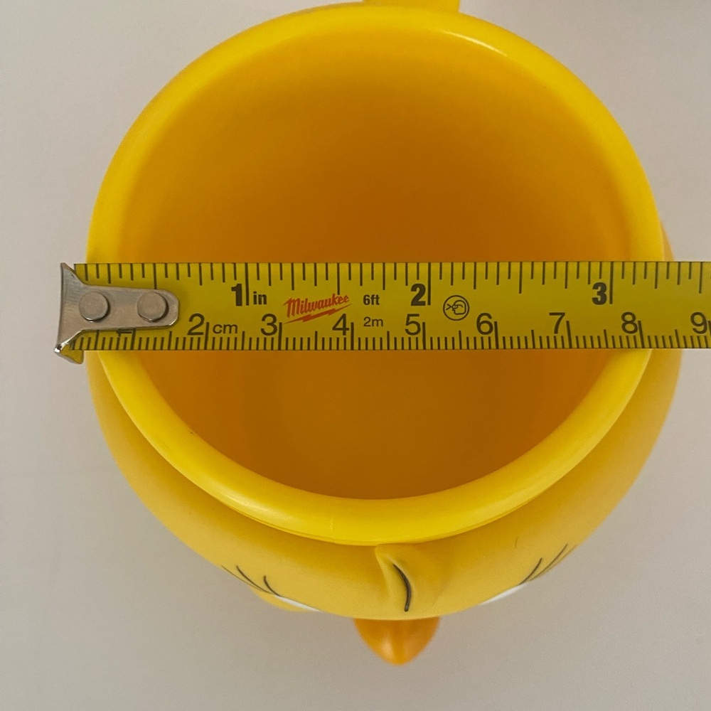 1992 Tweety Bird Looney Tunes Mug Hard Plastic Yellow Coffee Mug Vintage - Picture 12 of 12